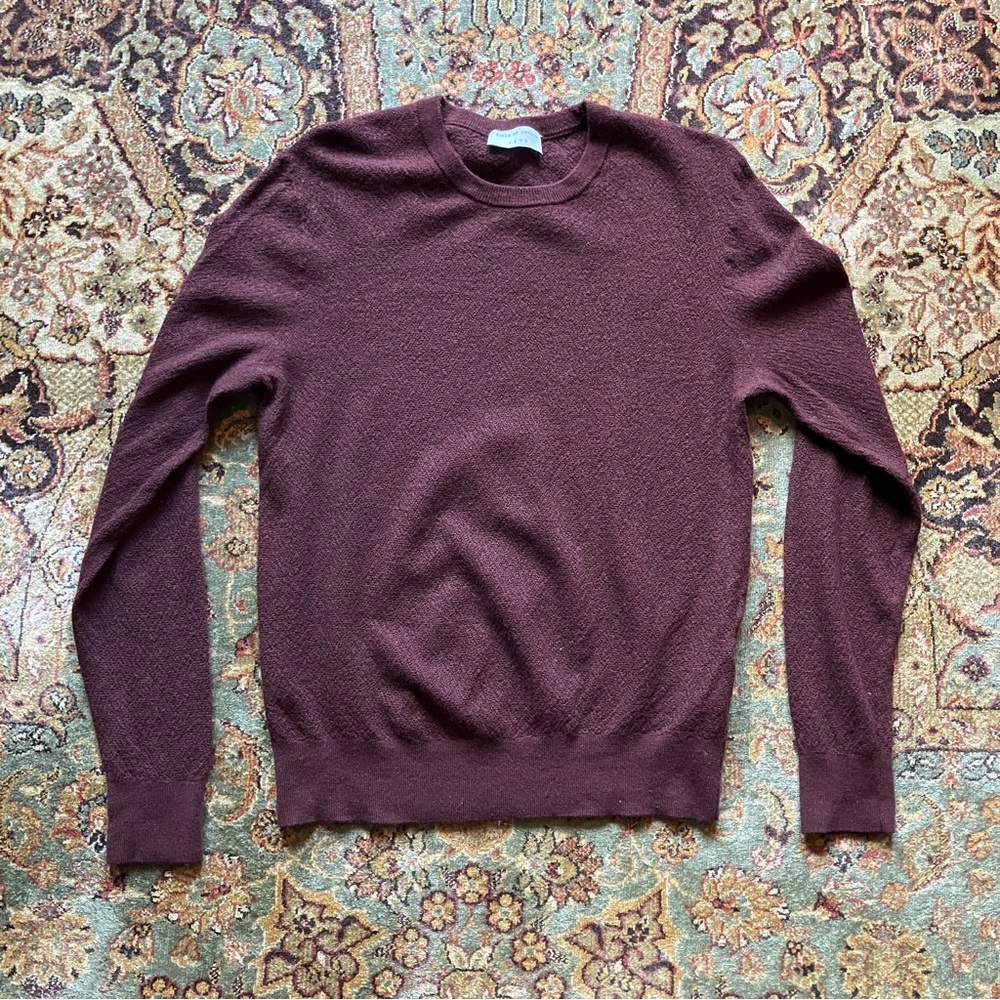 Tiger of Sweden Burgundy Wool Crewneck Sweatshirt